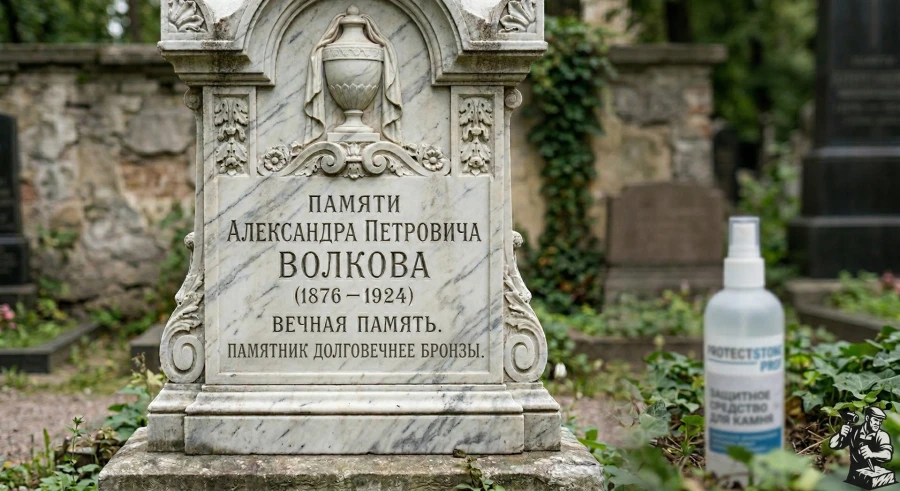 starinnyiy-mramornyiy-pamyatnik-volkovoj-so-spreyem-protectstone